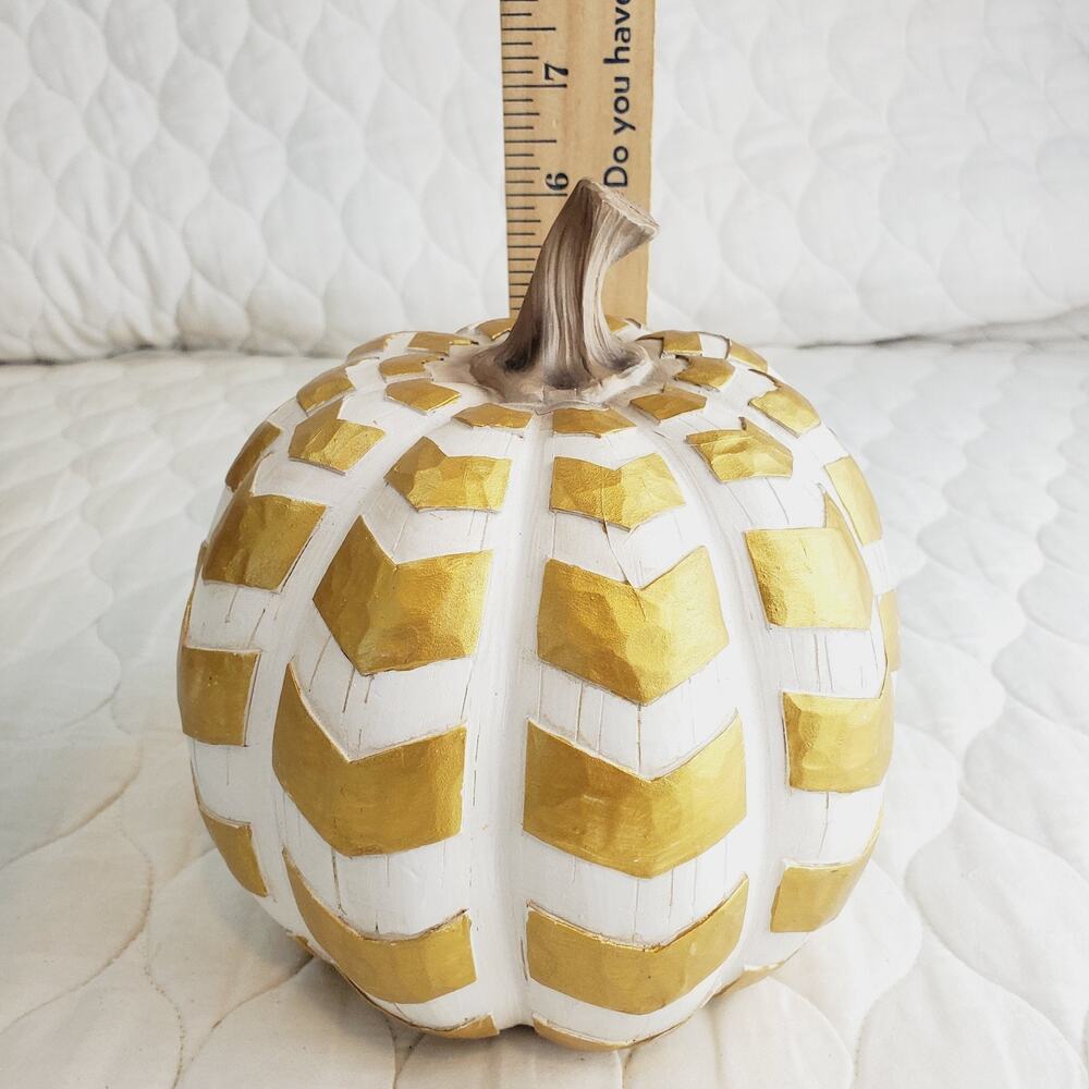 Robert Staley Signature Collection Fall Pumpkin 2 PC 6.5 X 6.5 White & Gold 2014 - Picture 7 of 8